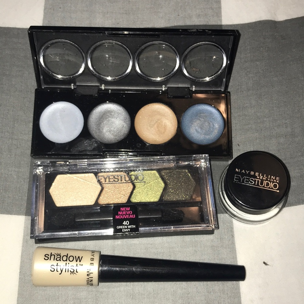 Assorted maybelline and revlon eye products
